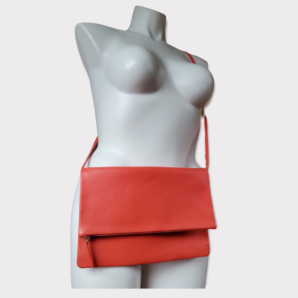 Coral Red Everlane Foldover Crossbody